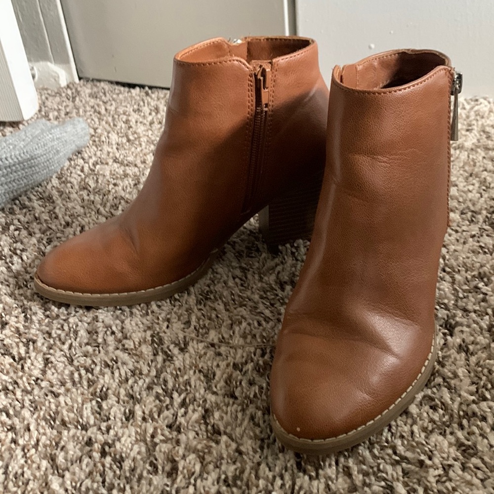 Express brown ankle booties